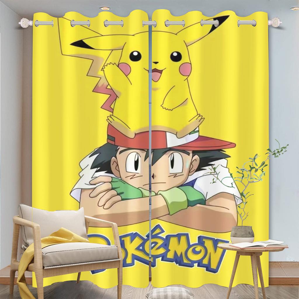 Miniso animacinis Pikachu užuolaidos svetainei animacinis išardomas miegamajam premium užuolaida blokuojanti šviesą poliesteris idealus sėdėjimui