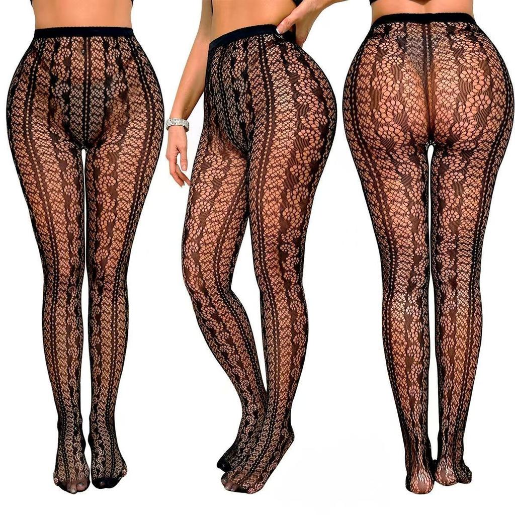 Sexy Fishing Net Socks Women's Hollow Jacquard Pantyhose High Elasticity Thin Lace Mesh Stockings
