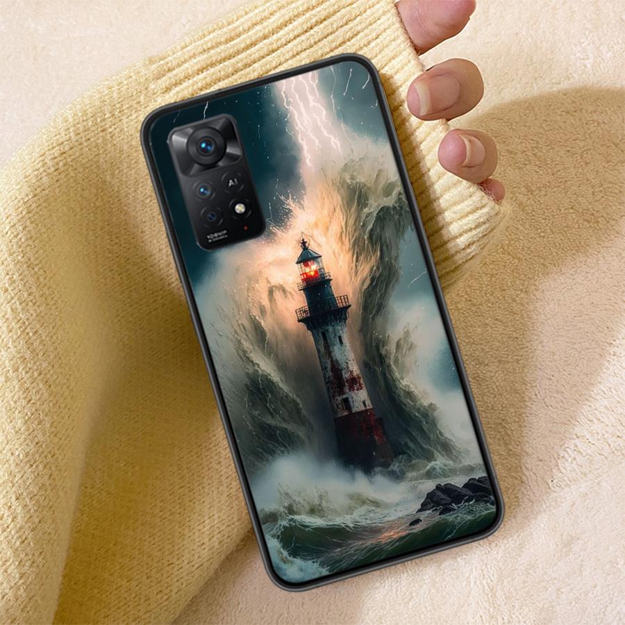 Lighthouse Phone Case For Redmi Note 13 14 15 Pro Plus 12 13C 12C 15C 9 10 10C 9T 9C 9A TPU Soft Cover Clear Cell Cases Shockpro