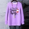 Ladies' Christmas Printed Round Neck Long Sleeved T-shirt Sweatshirt Top