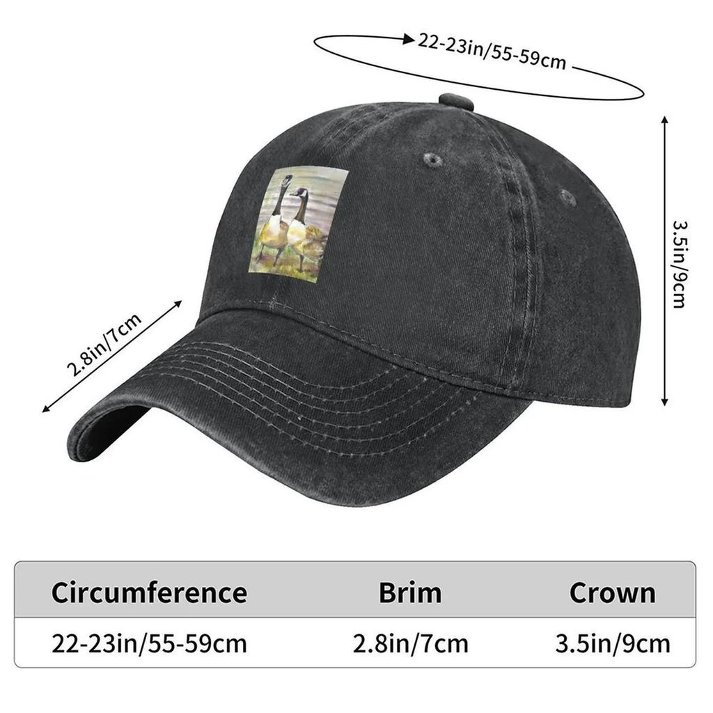 Geese A geese couple enjoying their environs Baseball Cap party Hat black Hat Beach Golf Cap Womens Beach Mens