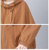 Stylish 2024 Women's Pure Cotton Hooded Jacket – Loose Fit, Plus Size, Casual Short Trench for Middle-Aged Moms