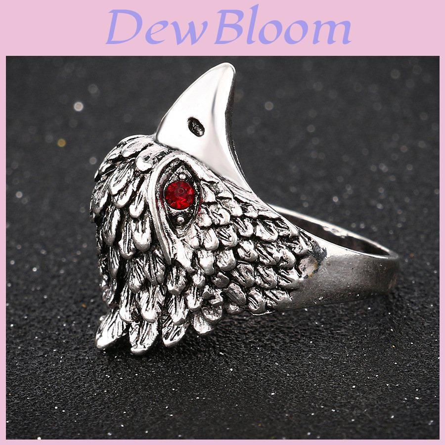 Exquisite Silver Cool Punk Animal Ring Eagle Biker Ring Fashion Jewelry For Men Women