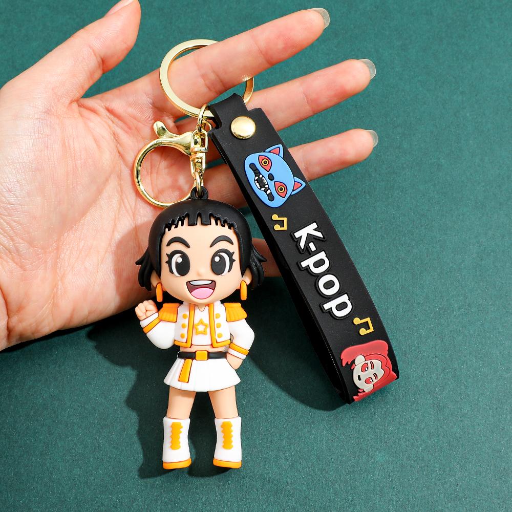

New KPOP Demon Team Keychain, Tiger Character PVC Figure Keychain, Cute Harajuku Style Key Ring for Kids & Fans Halloween