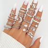 Mushan Women's Multi-Joint 22-Piece Heart & Butterfly Ring Set