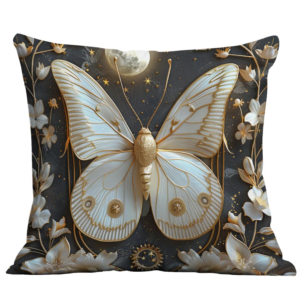 New Imitation 3d Butterfly Printed Pillowcase Retro Home Sofa Cushion Pillowcase Decoration