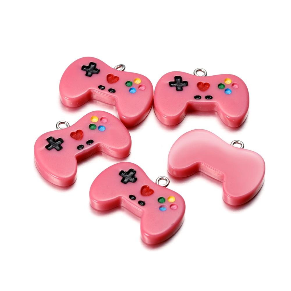 10Pcs/Lot Colorful Gamepad Resin Charms Cute Pendants for DIY Keychain Earings Necklace Pendant  Jewlery Making Accessories