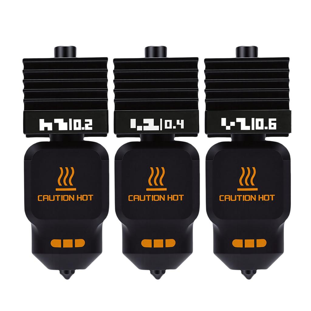 3 Pcs Hotend Set Replacement for Bambu Lab P2S H2D H2S H2C 3D Printer 0.2mm 0.4mm 0.6mm Nozzle Hotend and Silicone