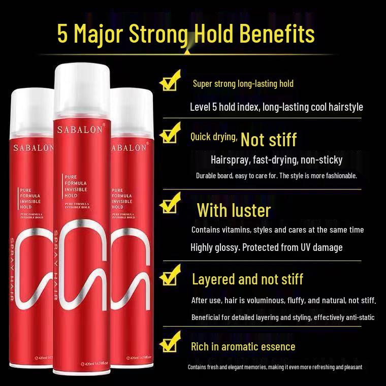 Shabelong Men's Long-lasting Strong Hold Volumizing Hairspray - Free Shipping