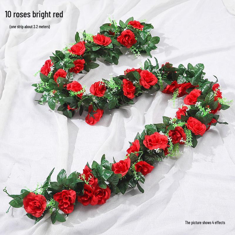 Artificial Cherry Blossom Vine – Silk Floral Decoration for Indoor Ceilings and Air Conditioning Water Pipe Covers
