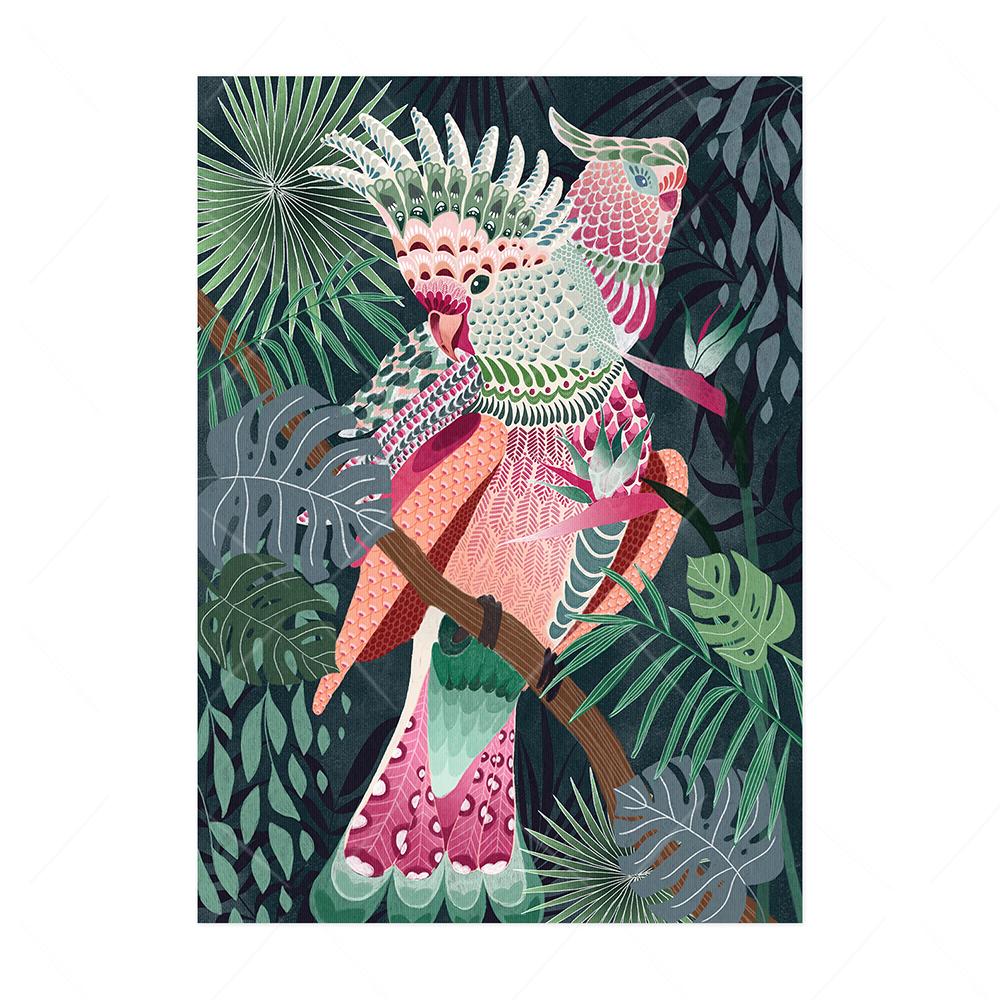 Palm Tree Tropical Botanical Wall Art Canvas Painting Picture Ocean Jellyfish Rainbow Posters Animal Birds Prints for Home Decor