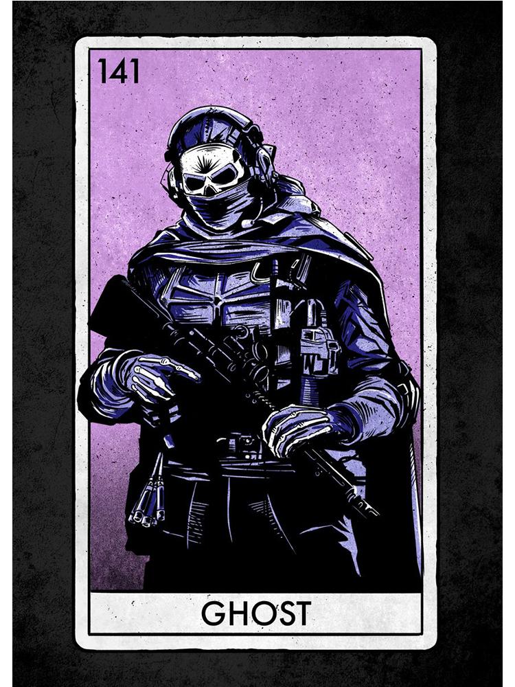 

MW II Картель карты плакаты холст картина Жнец Саймон Призрак Райли карты стены книги по искусству печать для гостиной домашний декор 50x70cm No Frame