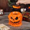 Halloween Kürbis Süßigkeitenschale Große Kapazität Harz Schreibtischdekoration Ornament mit Deckel Staubdichte Aufbewahrungsdose Heimdekoration