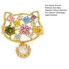 Brooch Pin, Cartoon Cat Design Lapel Pin with Cubic Zirconia, Anti-Exposure Button Cardigan Pin for Bags Hats