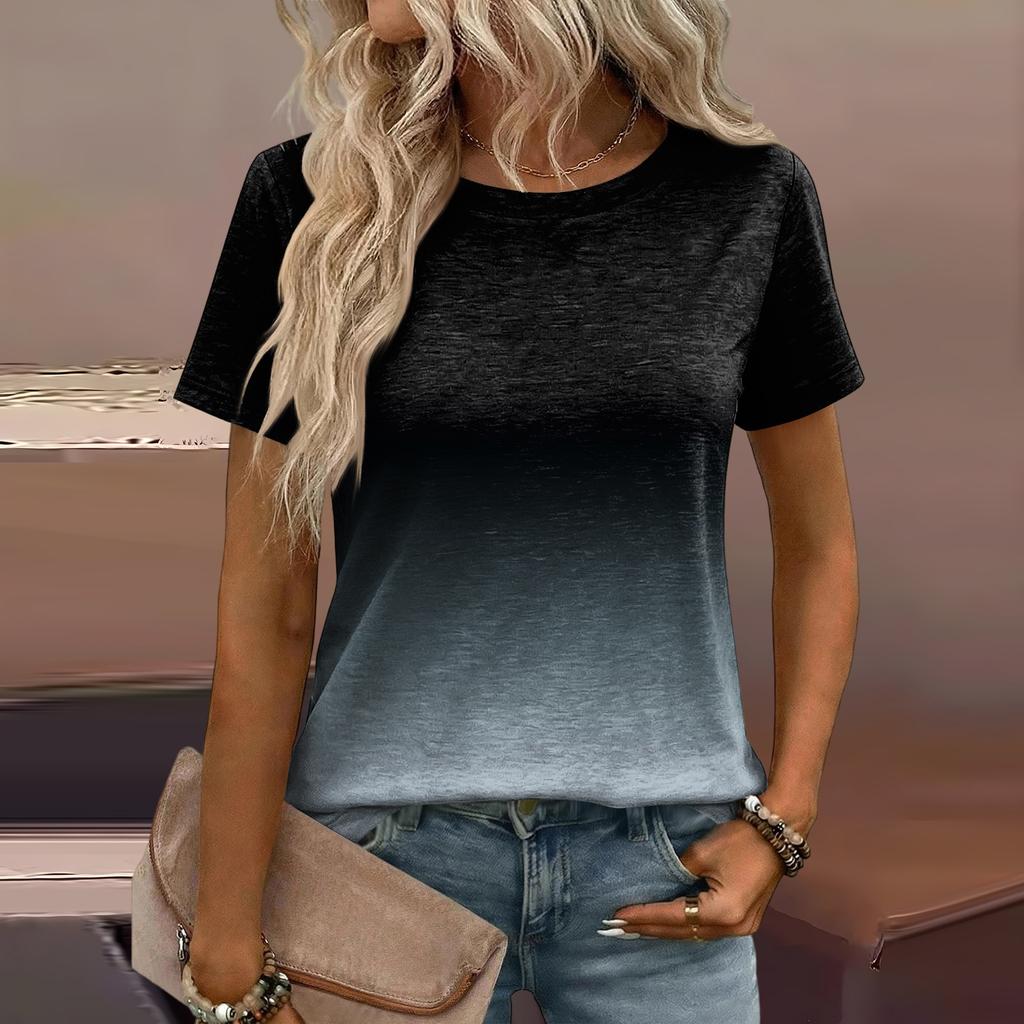 Damen Mode Lässiges Bedrucktes T-Shirt mit Lockerer Passform