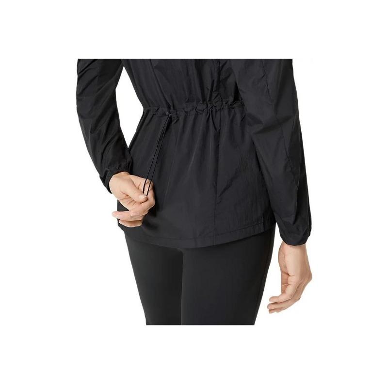 Asics Straßenlauf Bequeme Faltbare Kapuzen-Reißverschluss Langarmjacke Damenjacke Performance-Schwarz 2012D076-001