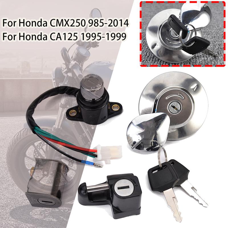 For Honda CMX250 CMX 250 REBEL1985-2014 CA125 1995-1999 Fuel Gas Cap Ignition Switch Seat Lock with Key Kit
