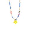 Colorful Floral Chain Choker Coloured Glaze Beads Pendant Necklace Fashion Flower Necklace  Girls