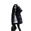 Puff Medium and Long Down Cotton Clothes Women's New Winter College Style Loose Hooded Cotton Clothes Jacket