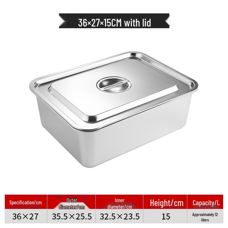 304 Stainless Steel Covered Rectangular Food Pan