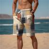 Men's Summer Quick Dry Beach Pants Casual Fitness Shorts Breathable Board Shorts Patchwork Printed Plus Size Swimming Shorts