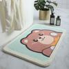 Absorbent Bath Mat Non-Slip Floor Rug Bathroom Kitchen Bedroom Entrance Soft Plush Carpet Cartoon Design