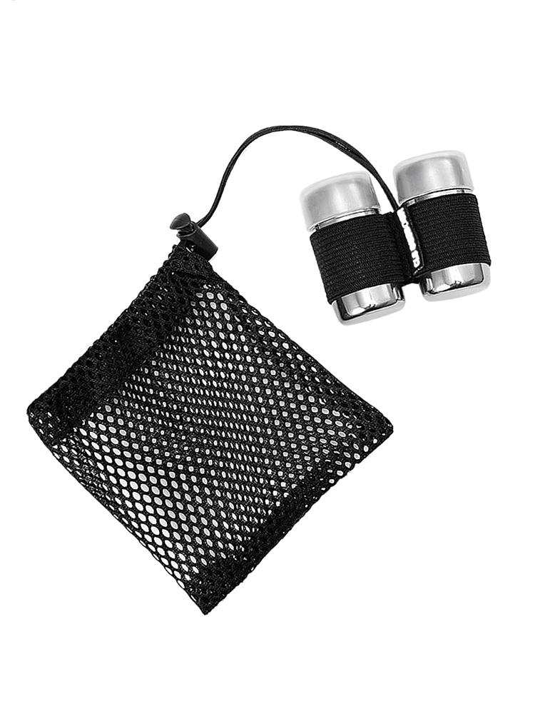 2pcs Camping Seasoning Bottle Small Pepper Shaker With Lid Stainless Travel Salt Container With Storage Bag For Outdoor Cooking