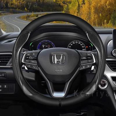 For Civic 2004 2006 2007 2008 2009 2012 2013 2014 2015-2024 Car Steering Wheel Cover PU Leather Non-slip Auto Accessories
