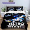 Parure de lit motif ASTRO BOT, Ensemble couette Housse de couette Taie d'oreiller Cadeau d'anniversaire pour la maison (1 housse de couette + 2 taies d'oreiller, sans garniture.)