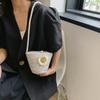 New Straw Woven Bag Women's Bag Flower Oblique Span Women's Sweet, Fresh and Cute Vacation Leisure Woven Bag Bucket Tote Bag