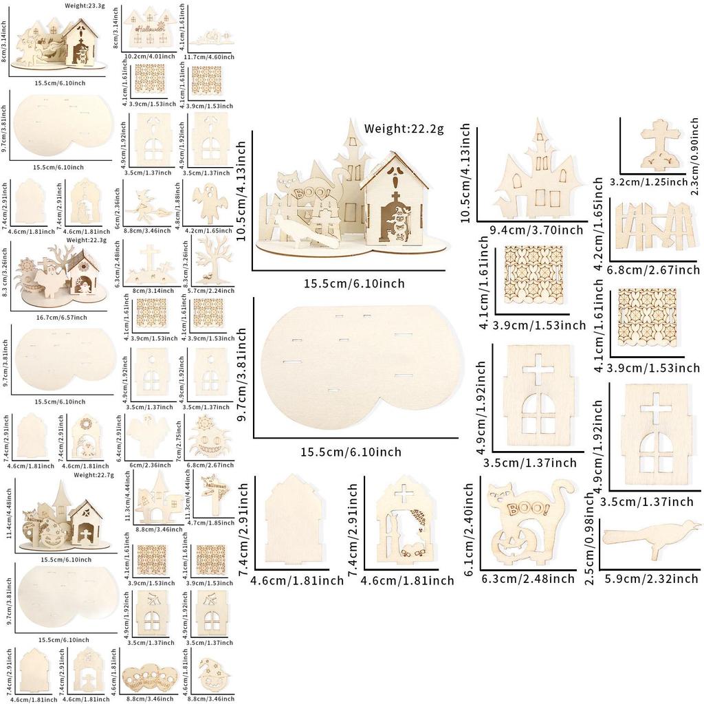 Creative Halloween Wooden Puzzle Figurines Perfect For Festive Home Decoration And Diy Displays