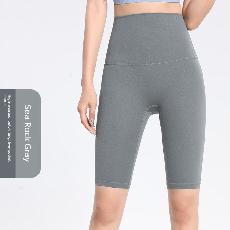 

Sports Bra for Women, Shockproof, High-Intensity, Beautiful Back Design, European and American Style Yoga Fitness Pants, Peach Lift High-Waisted Pants Sea Rock Gray [Five-Point Pants] M