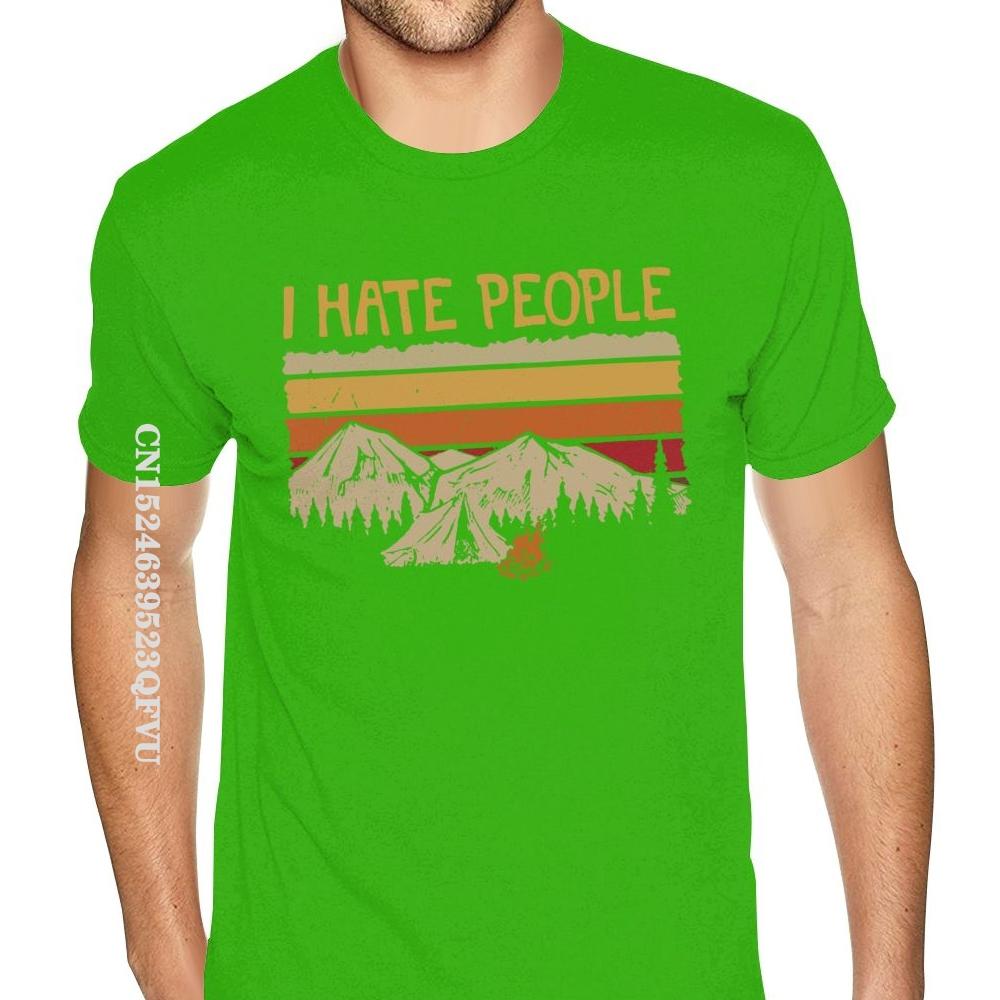 Christmas Mountain Camping I Hate People T-Shirt For Men Personalized Gothic Style Anime Tshirt Kawaii Gothic Style T Shirt