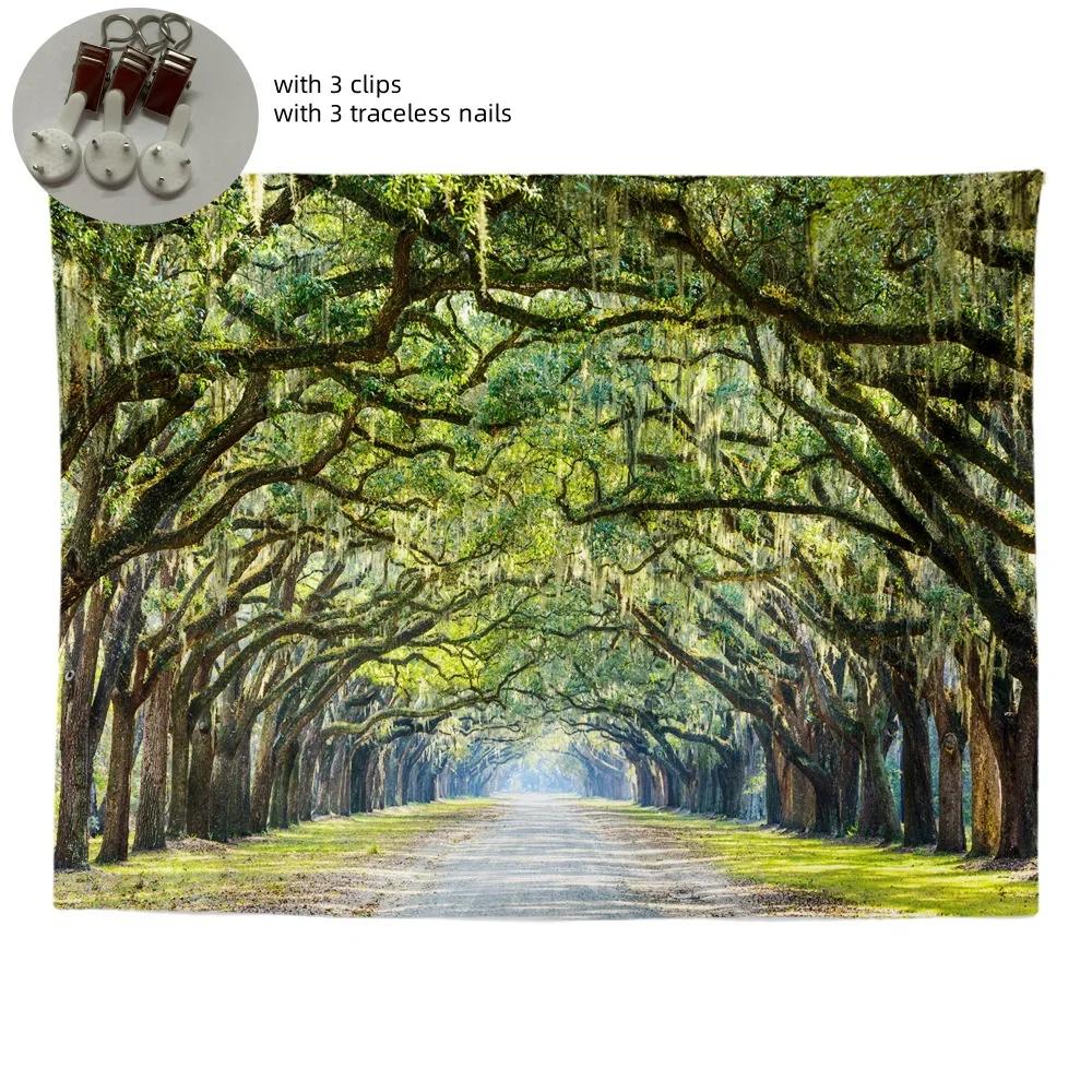1pc,Tree Overhang Printed Tapestry Polyester Wall Hanging Polyester Tapestry 145x95cm