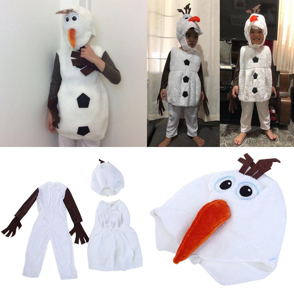 Adorable Kids Frozen Snowman Olaf Costume With Breathable Polyester Jumpsuit