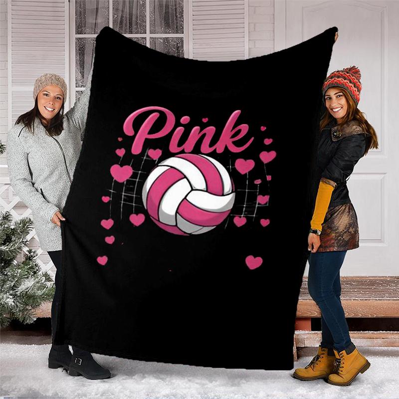 Volleyball Theme Printed Blanket - Perfect for Couch, Bed, Travel & Outdoor Use | Machine Washable, Cozy & Durable.