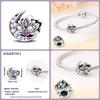 Copper Classic Purple Retro Heart Shape Lotus Angel Pattern Charms Beads Fit Qikaola Original Bracelets Diy Jewelry