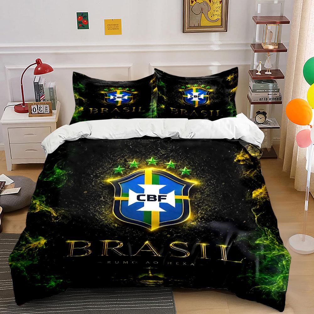 "Brazil CBF Bedding Set" Bedding Duvet Cover Set Duvet Cover Pillowcases (1 * Duvet Cover 2 * Pillowcases, without duvet insert)