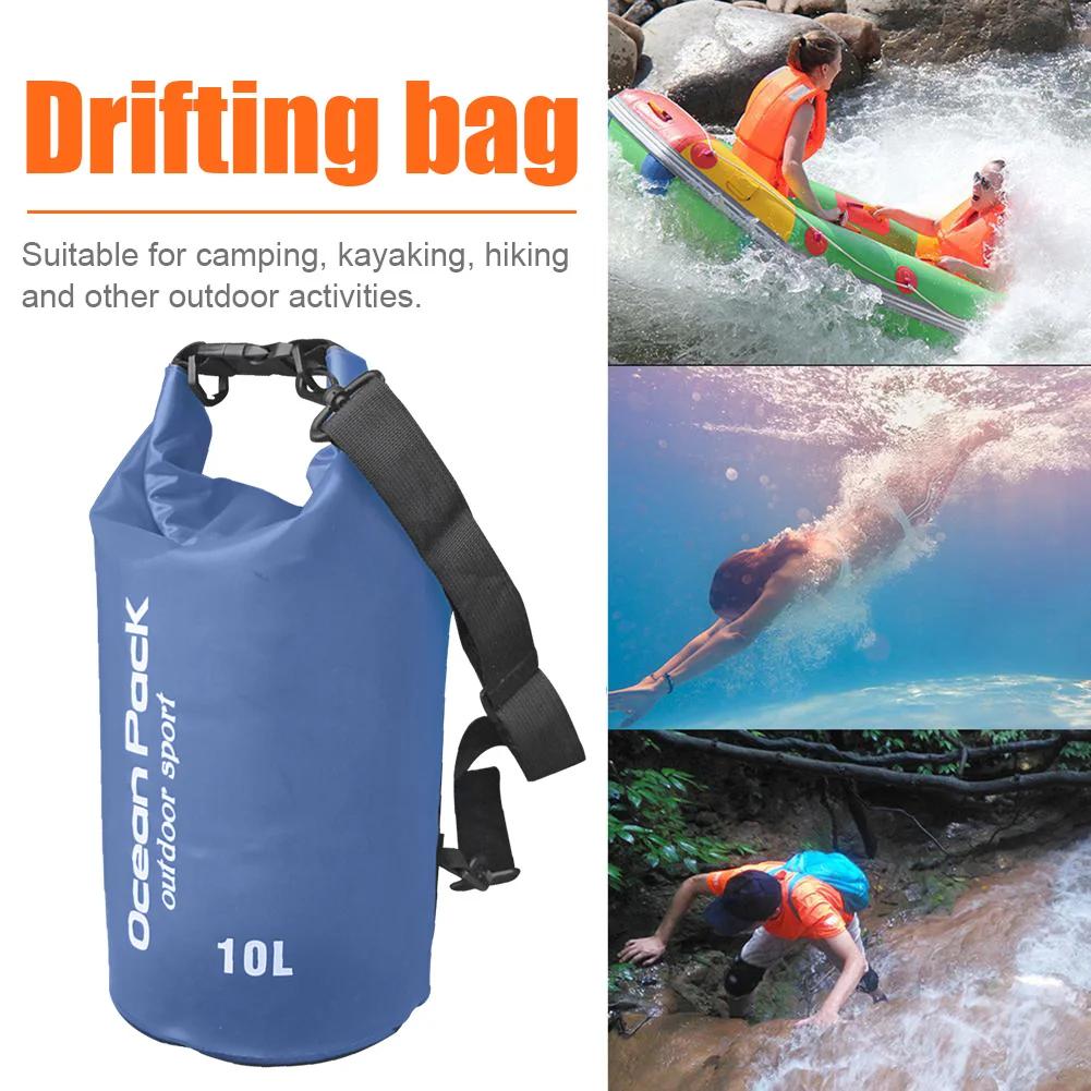 2L/5L/10L Wasserdichte Schwimmtasche Packsack Outdoor Rafting Kajakfahren Flusstrekking Rafting Angeln Schwimmen Bootfahren Wasserbeutel