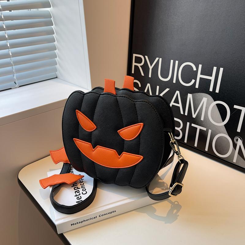 2025 New Creative Halloween Pumpkin Shape PU Shoulder Bags Super Cool Exquisite Personality Hot Trendy Crossbody Bags for Women