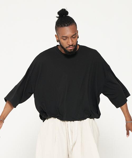 Tener Silky 3/4 Sleeve Boxy T-Shirt Black F