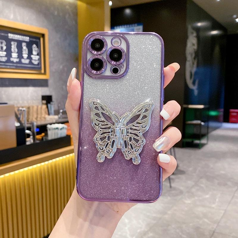 Glitter hollow butterfly suitable for OPPO A3pro mobile phone case Reno12 fashion ins electroplating anti-drop protective case