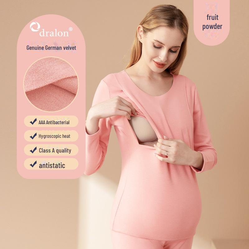 

Женский самонагревающийся бархатный термотоп для беременных - Осенняя одежда для кормящих мам XXL