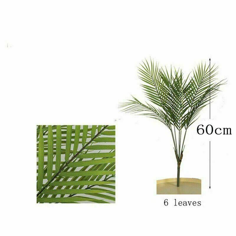 

Indoor Plants Artificial Outdoor Fake Leaf Foliage Bush Flower Decors Garden 6Leaves