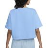 Nike Casual Round Neck Pullover High Waist Cropped Drawstring Stitching Short Sleeve Drop Shoulder T-Shirt Women T-Shirt Blue DM6745-412