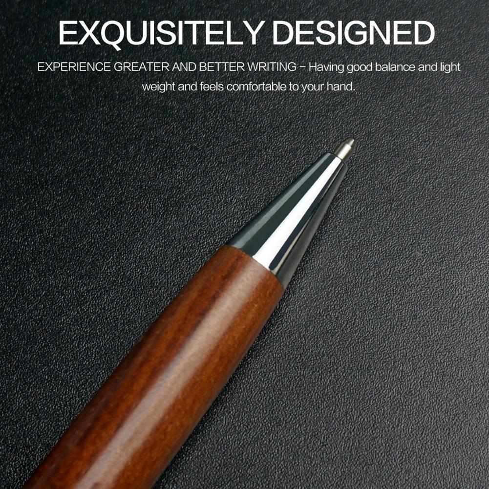 Twist Retractable Roller Ball Pens Wooden Ballpoint Pen Writing Pen for School Office Business