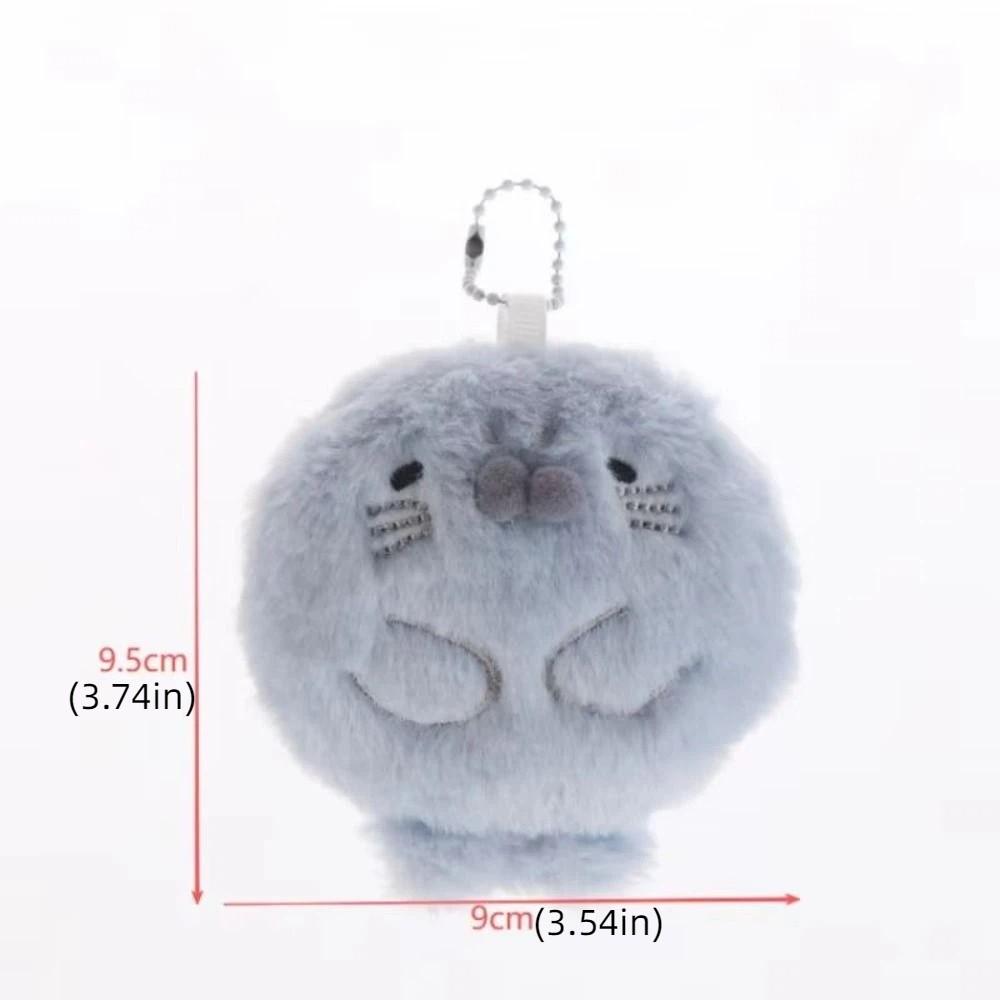 Metal Ring Seal Plush Keychain Bag Charms Seal Plush Key Ring Seal Doll Pendant  Women Girls