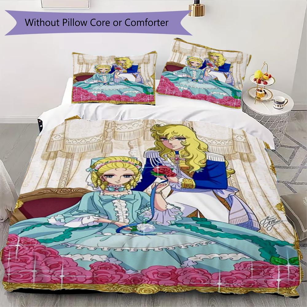 

Versailles Rose Love Pattern Bedding uilt Set uilt Cover Pillowcase Home Decoration Birthday Gift (1 * duvet cover + 2 * pillowcase without core)238 135x200cm