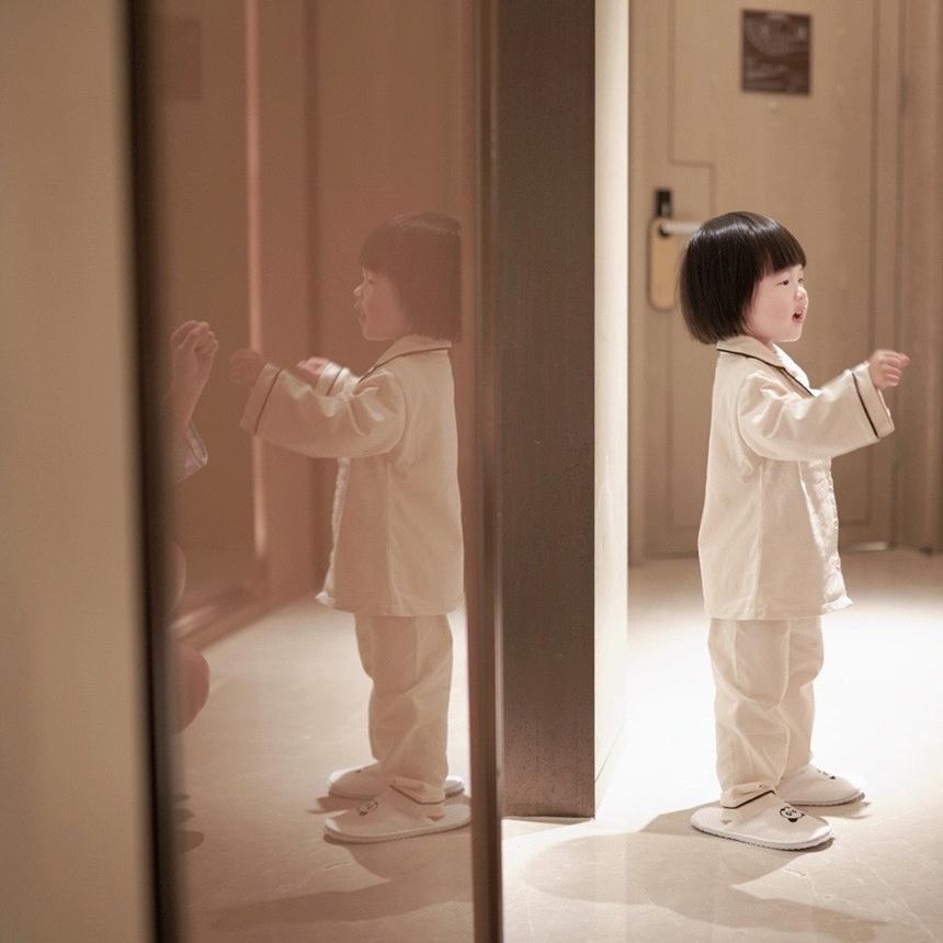 Conjuntos de pijamas soltos simples para bebês meninos e meninas primavera outono, manga longa, algodão sólido, 2 peças, 0-5 anos