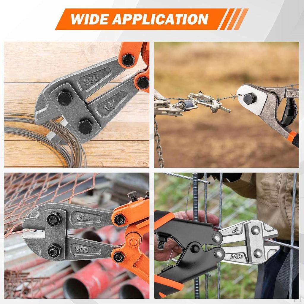 3x Bolt Pliers Set 8" Wire Rope Cutting Ergonomic Handle More Efficient Tools 14" Cutter